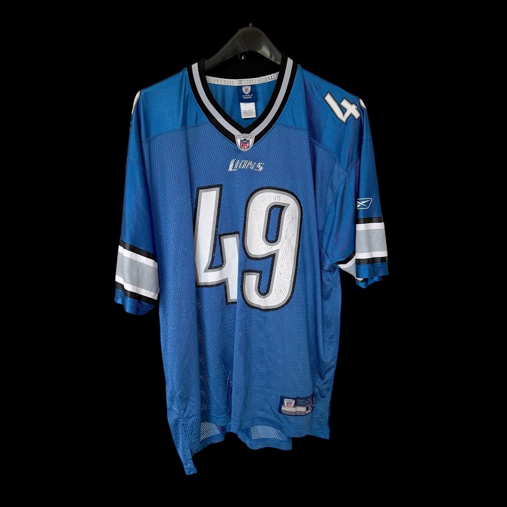 Reebok Detroit Lions NFL Prince #49 Jersey XL Blue Ron Prince Robert Prince Mesh